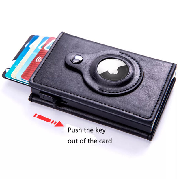 2022 New Apple Airtag Wallet Men Carbon Fiber Fashion ID Credit Card Holder Rfid Slim Airtag Slide Wallet Designer Cardholder