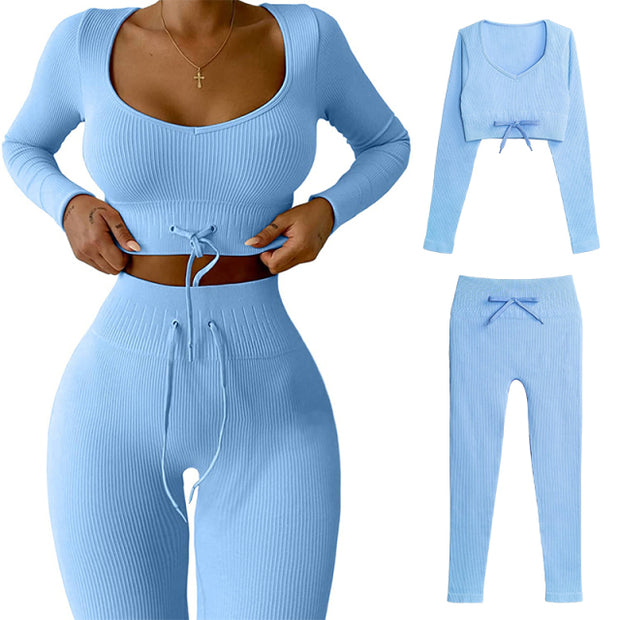 Seamless Yoga Set Women Two Piece Crop Top Long Sleeve Shorts pants Sportsuit Workout Outfit Fitness Female Sport Suit Gym Wear